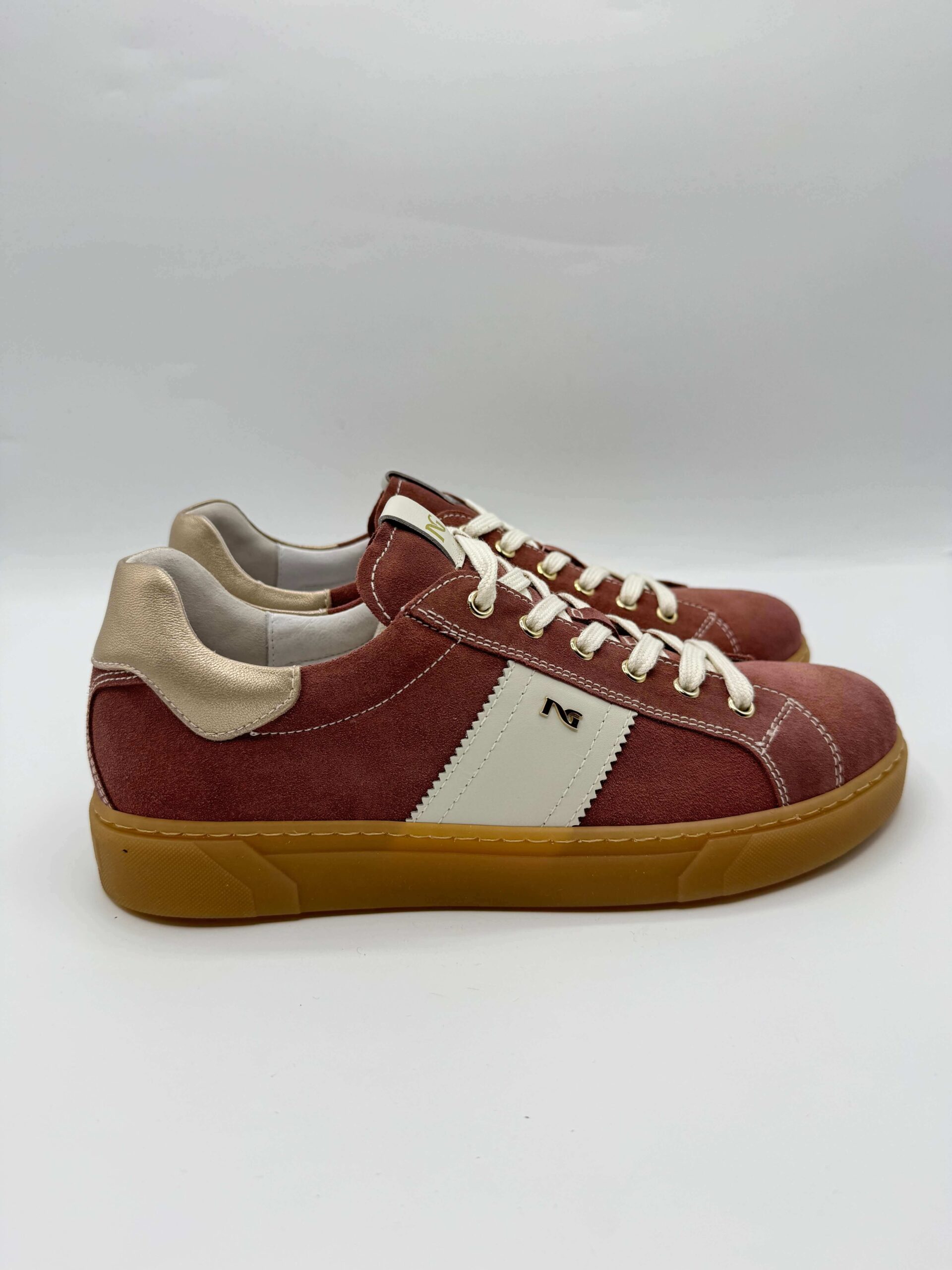 Sneakers Donna Nero Giardini Velluto Rosa Antico – Velvet Col. Osso - Foto 2