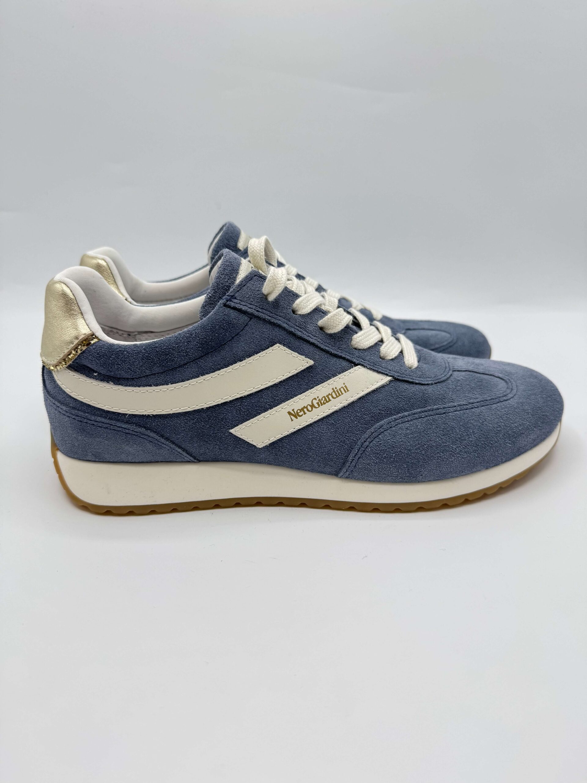 Sneakers Donna Nero Giardini in Velour Avio E615160D - Foto 4