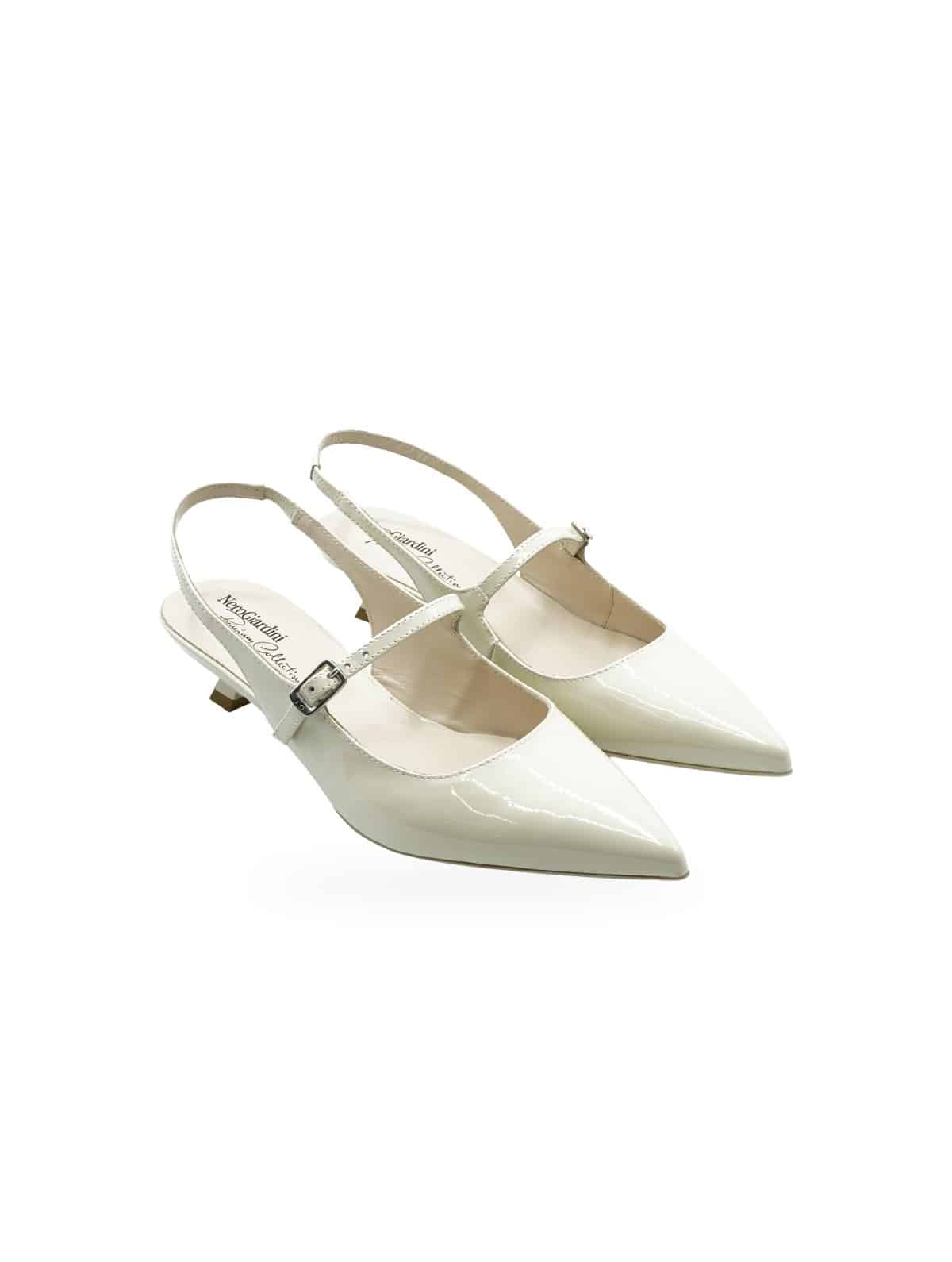 Nero Giardini Vernice Latte - Slingback Eleganti Donna