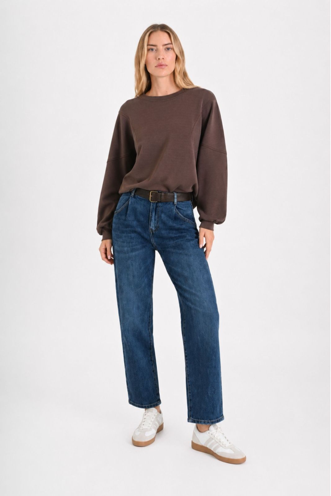Myastreet Jeans con Cintura Blu Denim - Pantaloni Vita Alta Donna - Foto 2