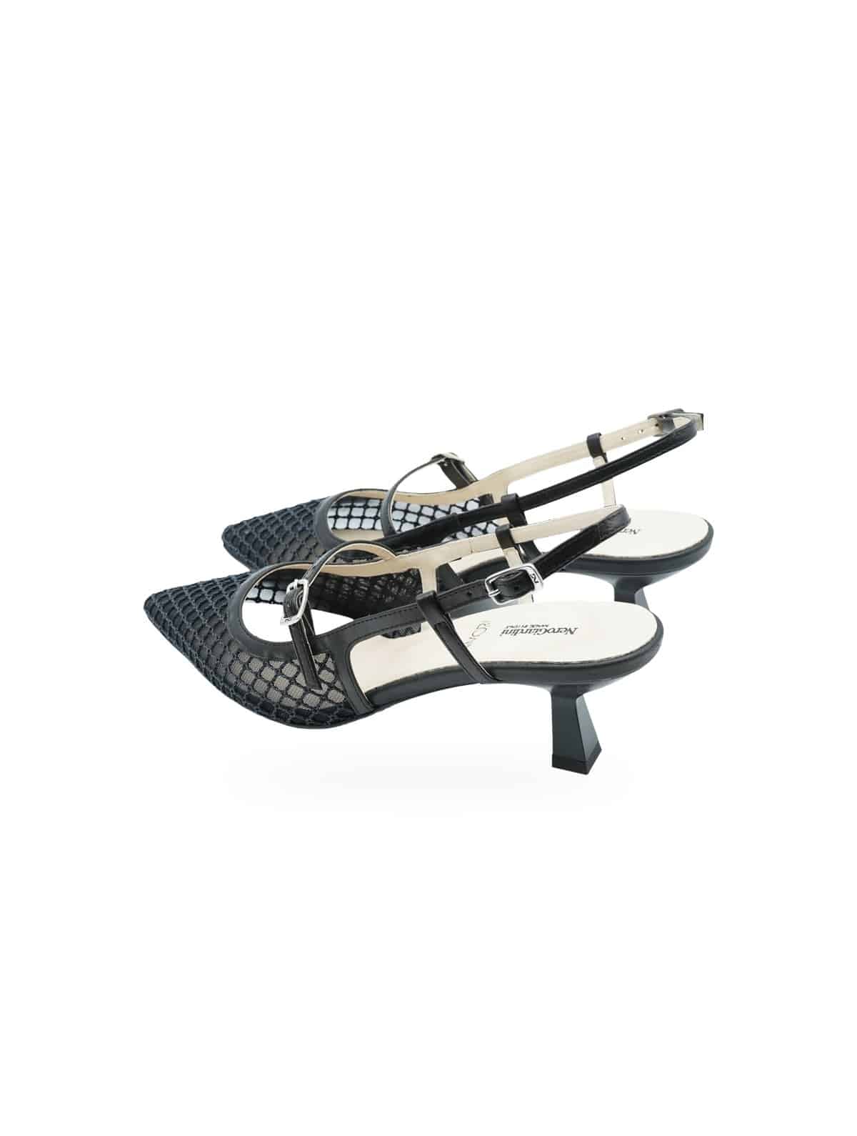 Nero Giardini Palladium Slingback Nere Effetto Rete E615473D - Foto 4