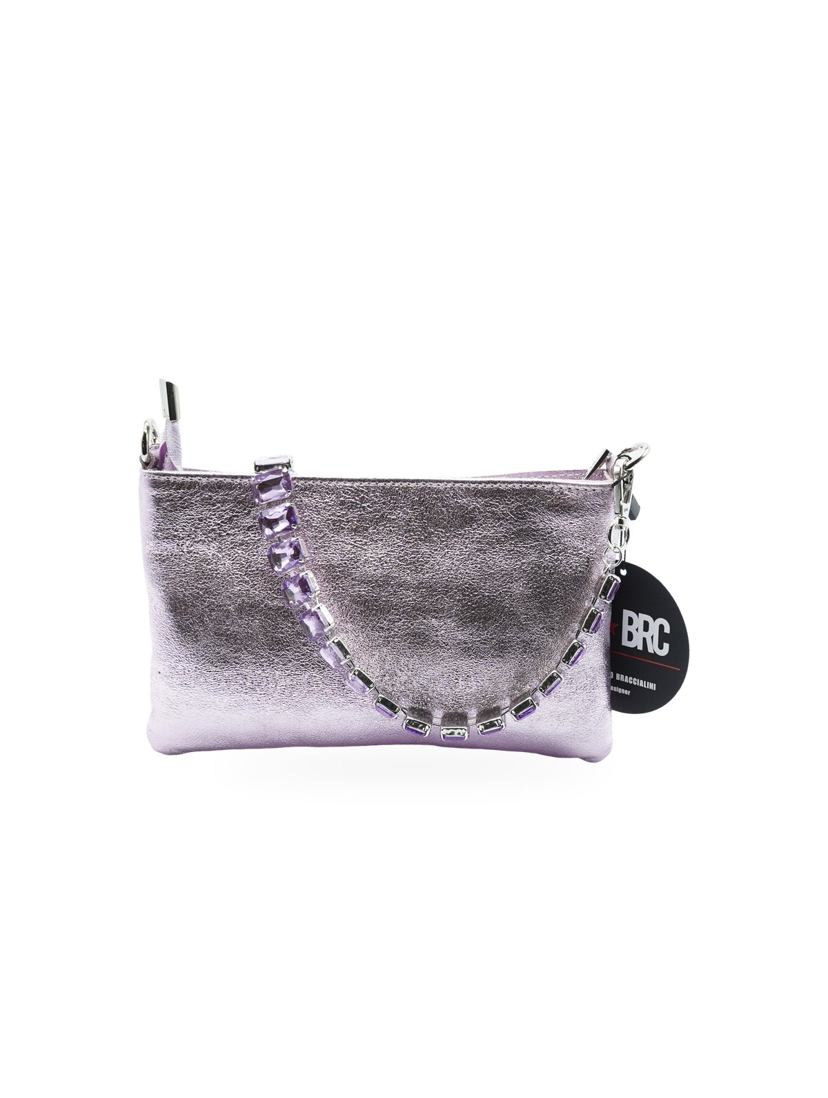 MBRC Tracolla Laminata Strass Glicine - Borsa Elegante Donna