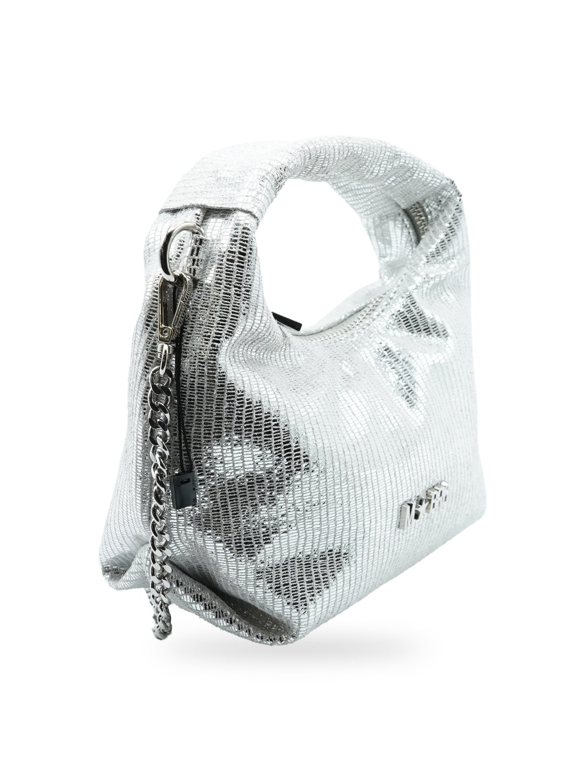 MBRC Borsa Mano Rettile Argento - Eleganza Metallizzata - Foto 2