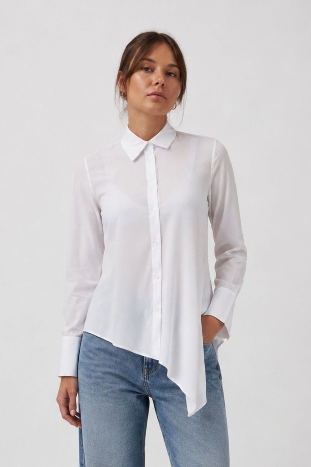 Myastreet Camicia Asimmetrica Bianca - Camicia Donna Made in Italy