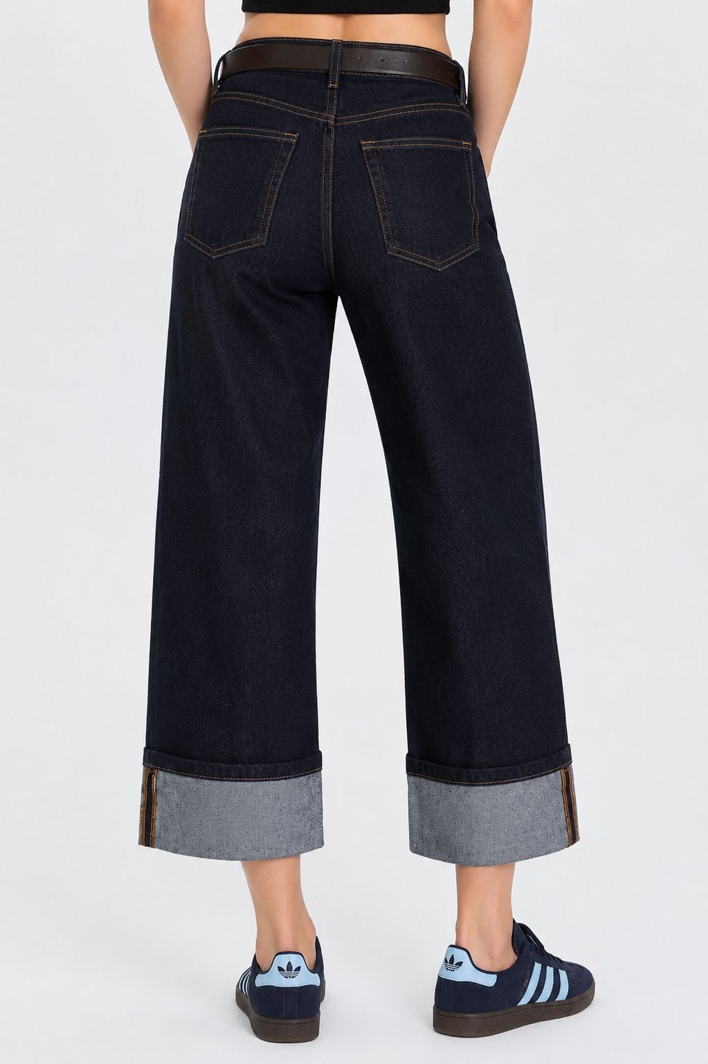 Myastreet Jeans Palazzo Cropped Vita Alta Donna - Foto 2