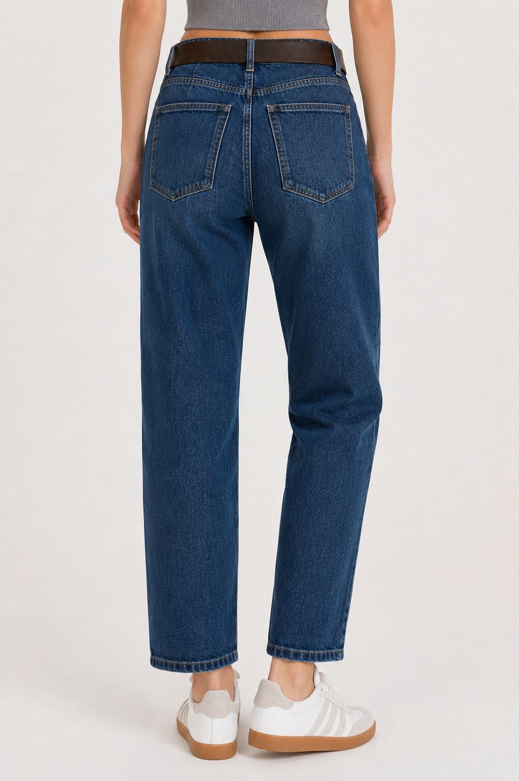 Myastreet Jeans con Cintura Blu Denim - Pantaloni Vita Alta Donna - Foto 4
