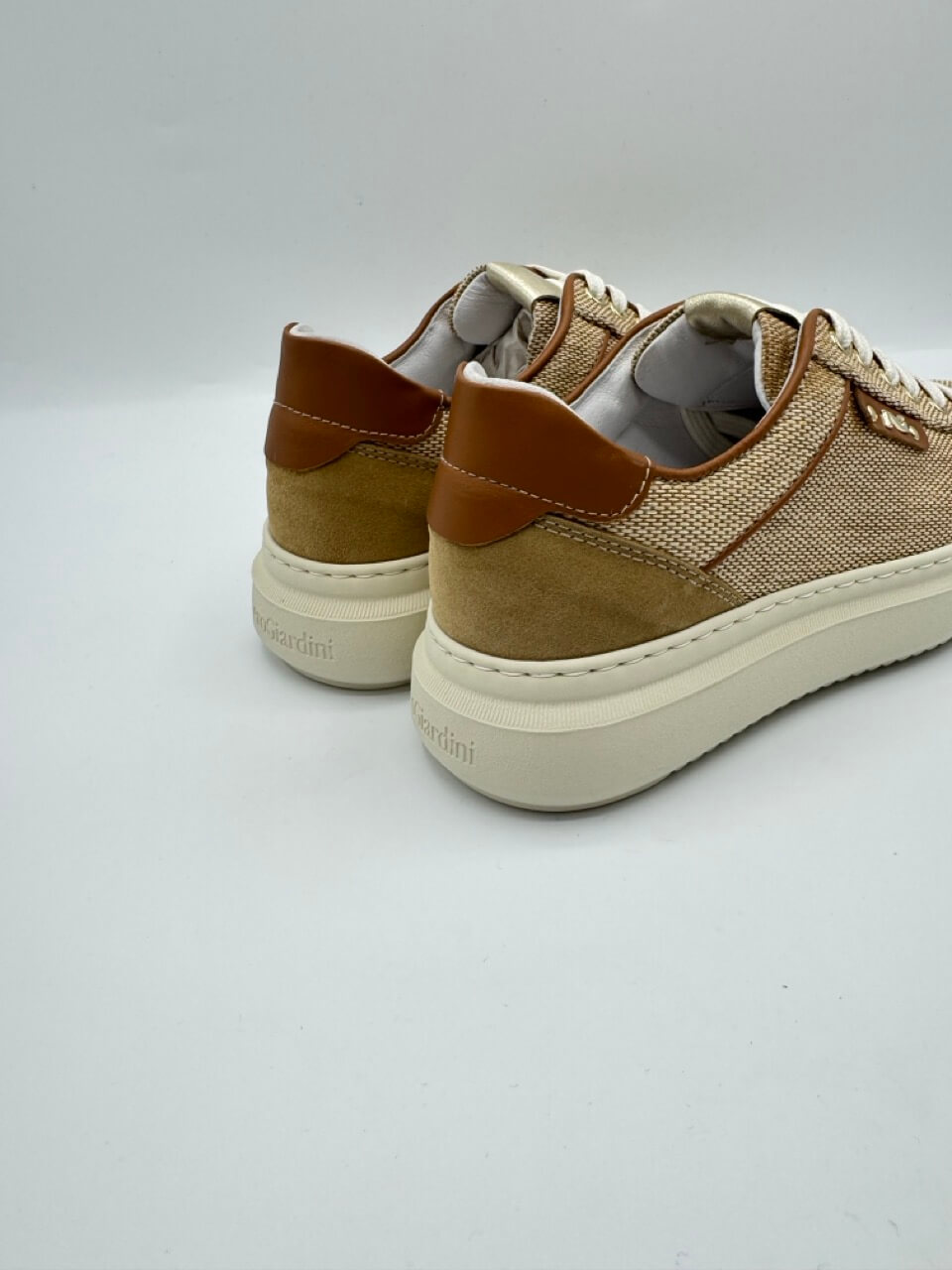 Sneakers Donna Nero Giardini in Raffia Naturale – E615282D Paglia Natural - Foto 4