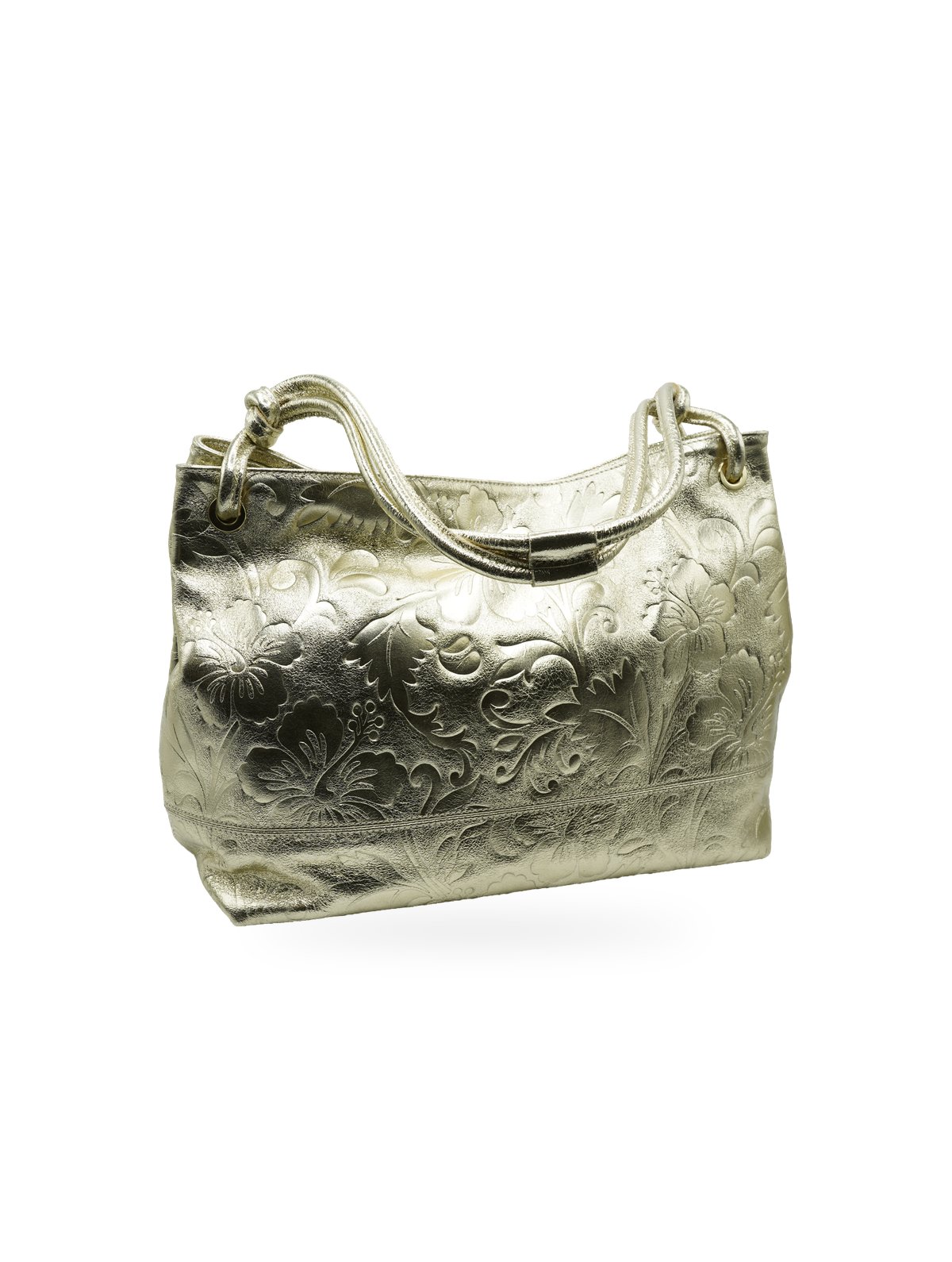 Massimo Braccialini Borsa Oro Stampa Fiorata in Pelle - Foto 2