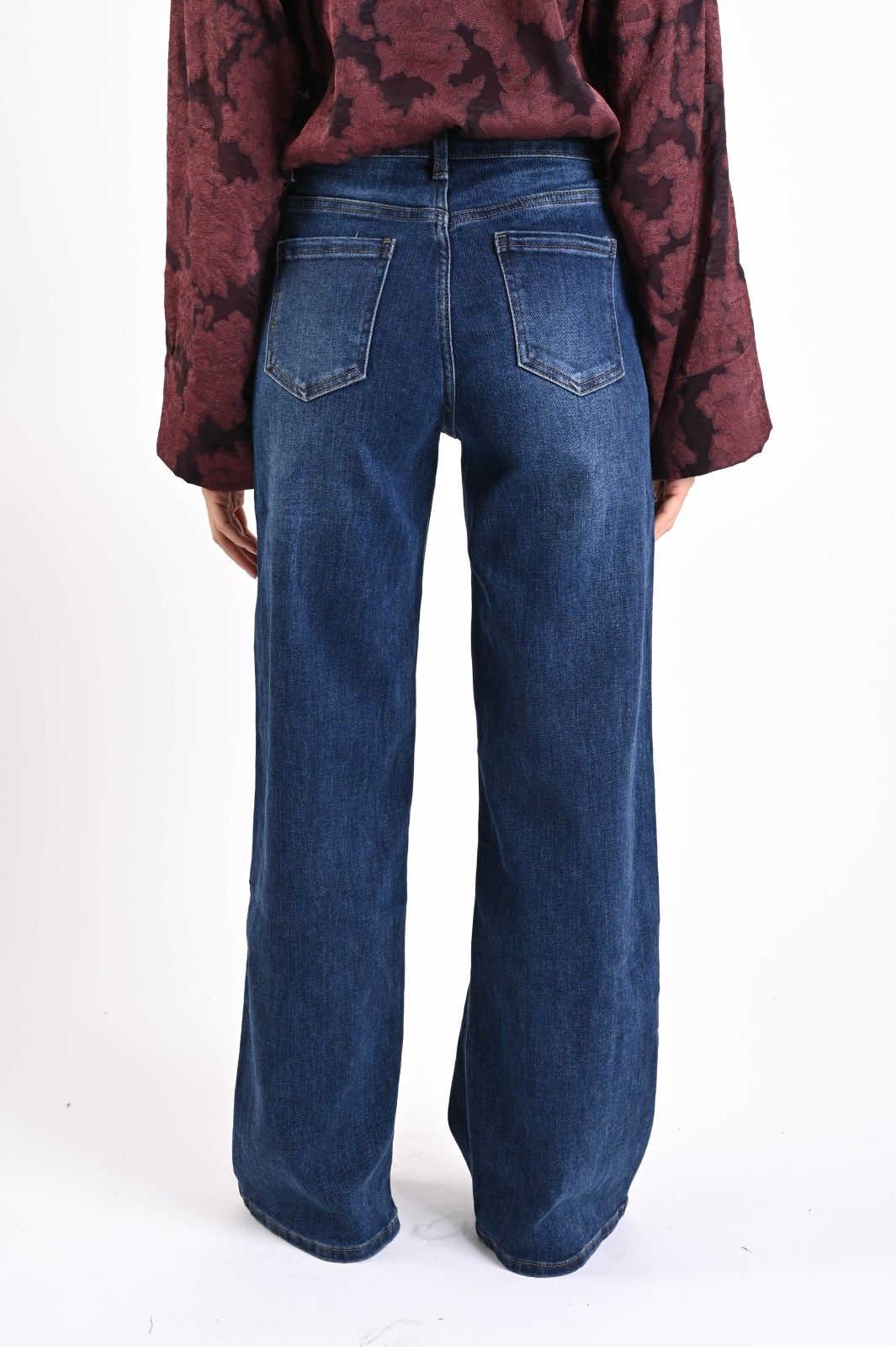 Myastreet Jeans Svasati Blu Medio - Pantaloni Denim Vita Alta Donna - Foto 4