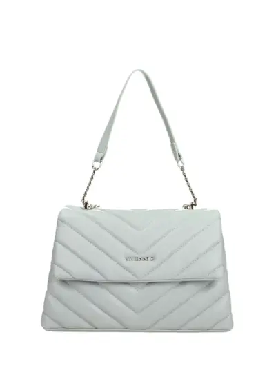 Mini Bag Soft Vivienne D Azzurro in Ecopelle con Logo Argentato