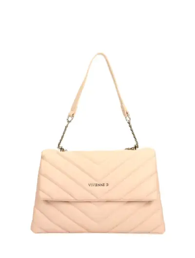 Mini Bag Soft Vivienne D Rosa in Ecopelle con Logo Argentato