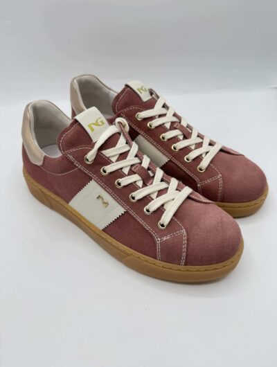 Sneakers Donna Nero Giardini Velluto Rosa Antico – Velvet Col. Osso