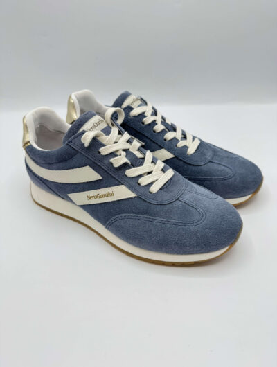 Sneakers Donna Nero Giardini in Velour Avio E615160D