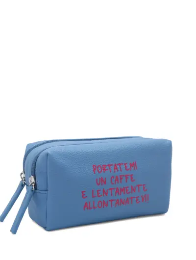 Trousse Le Pandorine con scritta colore azzurro