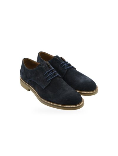Frau Scarpe Derby Eleganti Uomo Pelle Scamosciata Blu