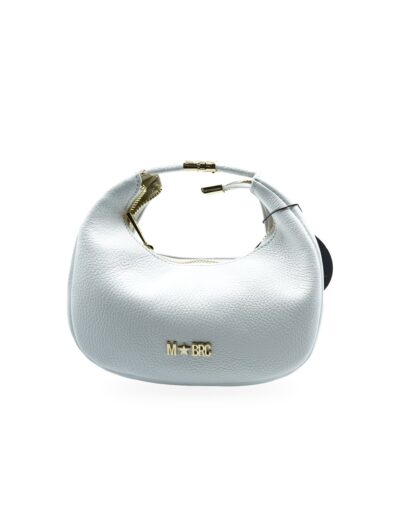 MBRC Borsa Ovale Piccola Tubolare Bianca Pelle Donna H232