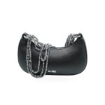 MBRC Borsa Gemma Nera Pelle con Catena Metallica - H281