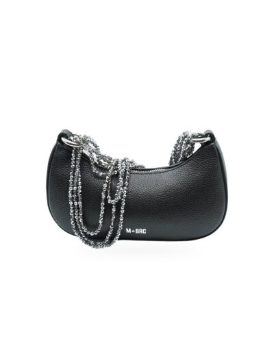 MBRC Borsa Gemma Nera Pelle con Catena Metallica – H281